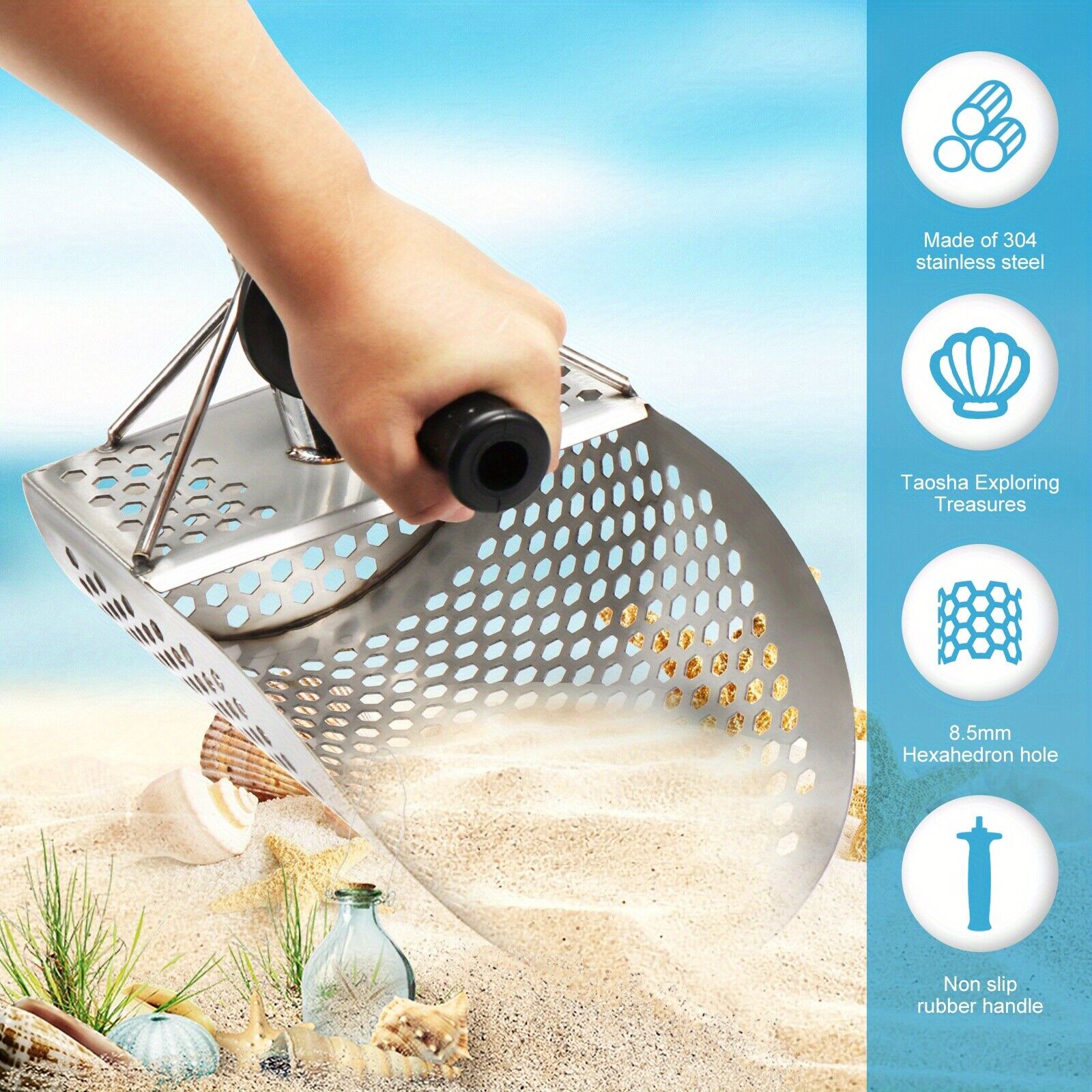 Sand Scoop Stainless Steel Beach Digging - Sendok pasir pantai Baja tahan karat