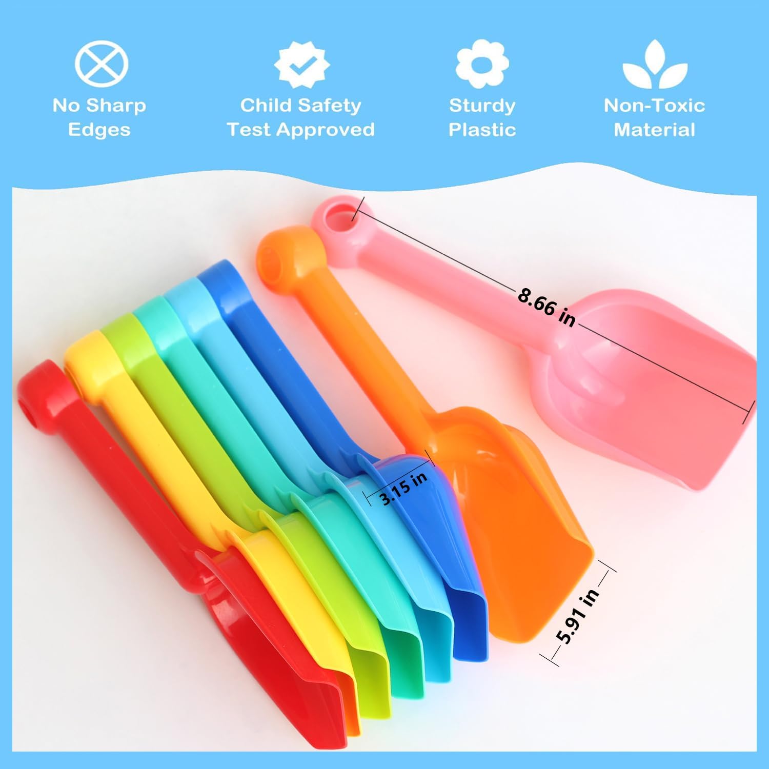 8 Paket Sekop Pantai Plastik T - Sand Scoop Stainless Steel Beach Digging ulasan dan harga