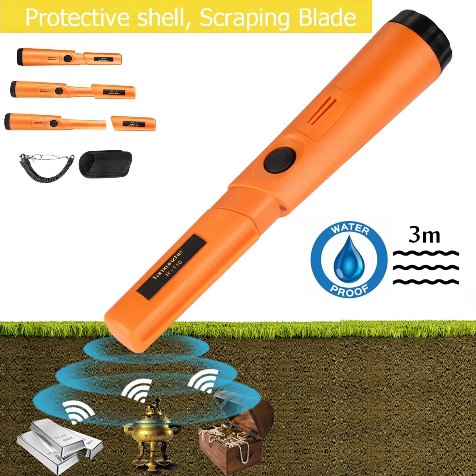 TC-110 Detektor Logam Genggam  - Waterproof Metal Detector Pinpointer ulasan dan harga