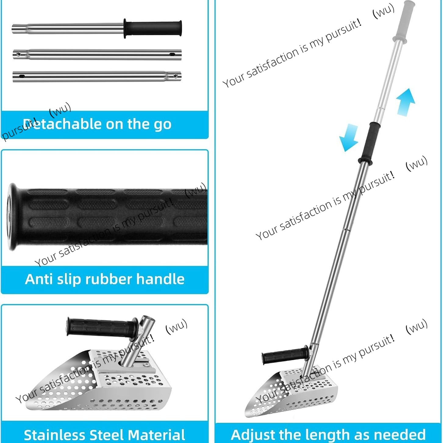 Sekop Pantai Baja Tahan Karat  - Treasure Hunting Shovel Digging Tool ulasan dan harga